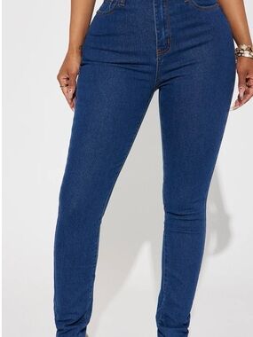 Fashion Nova High-Rise Dark Blue Skinny Jeans for Women